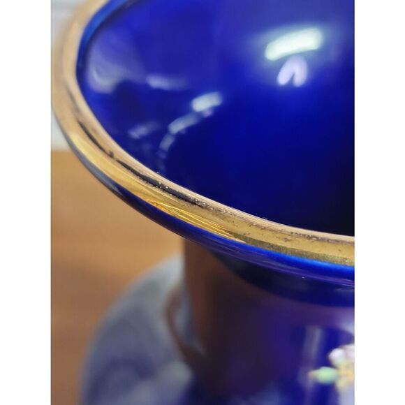 Japanese Cobalt Blue Peacock Vase - Picture 5 of 12